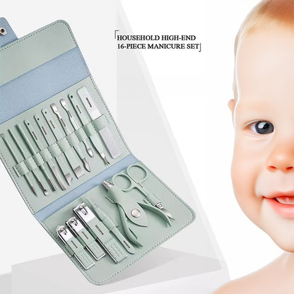16 In 1 Manicure Set: Complete set for babies and adults.
